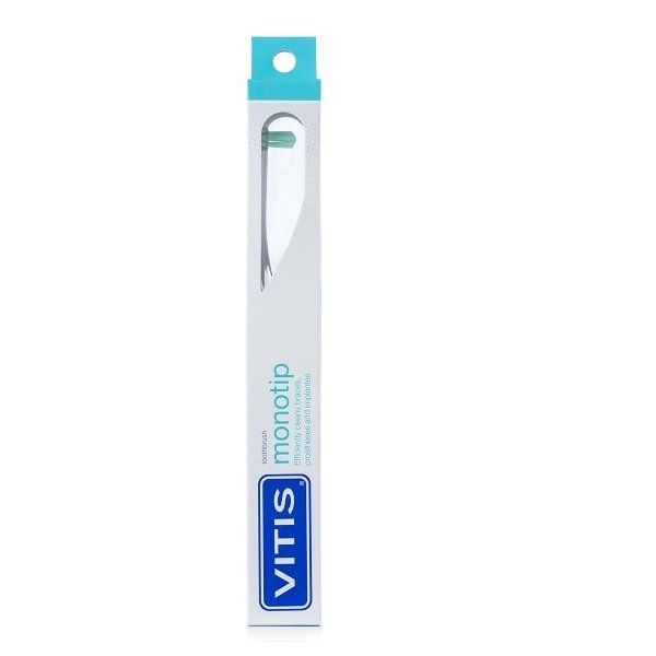 Щетка зубная жесткая монопучковая для чистки узких промежутков(при протезировании) Vitis Monotip фото №2