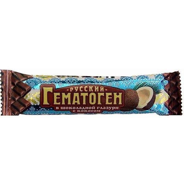 Гематоген Русский в шоколадной глазури с кокосом 40 г