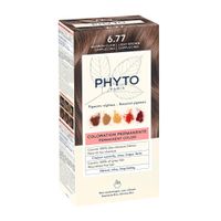 Набор Phyto/Фито: Краска-краска для волос 50мл тон 6.77 Светлый каштан-капучино+Молочко 50мл+Маска-защита цвета 12мл+Перчатки