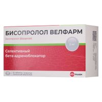 Бисопролол Велфарм таблетки п/о плен. 5мг 50шт
