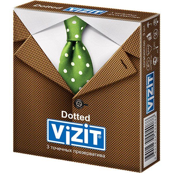 Презервативы точечные Dotted Vizit/Визит 3шт vizit презервативы увеличенного размера большие 12