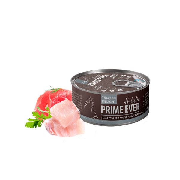 Корм влажный для кошек тунец с азиатским сибасом в желе Prime Ever 7B жестяная банка 80г фото №7