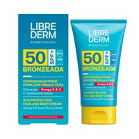Крем солнцезащитный с омега 3-6-9 и термальной водой Librederm/Либридерм Bronzeada SPF50 150мл 