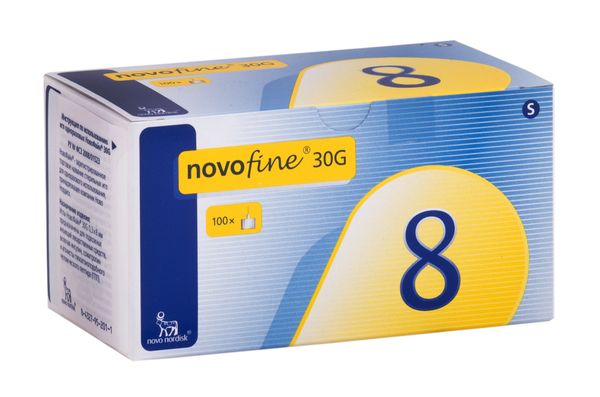 Иглы 30G Novofine/Новофайн 0,3х8мм 100шт Novo Nordisk