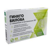 Гинкго билоба 80мг с глицином и витамином В6 Green side/Грин Сайд таблетки 300мг 60шт, миниатюра фото №24