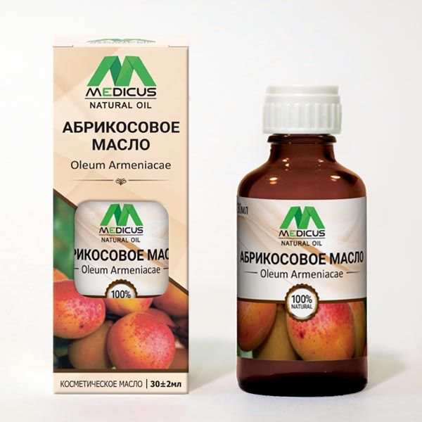 Масло косметическое абрикосовое Medicus Natural oil 30мл фото №2