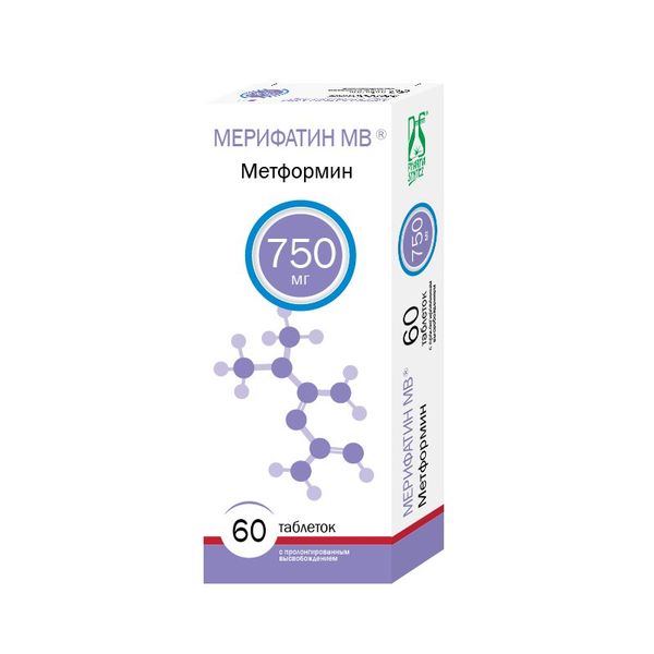 Мерифатин МВ таблетки с пролонг. высвоб. 750мг 60шт дона таб п о 750мг 60