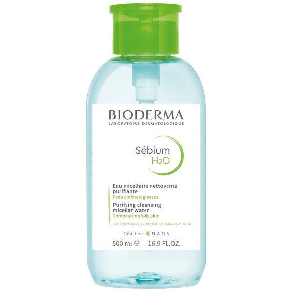 Вода мицеллярная для жирной и проблемной кожи лица H2O Sebium Bioderma/Биодерма помпа 500мл
