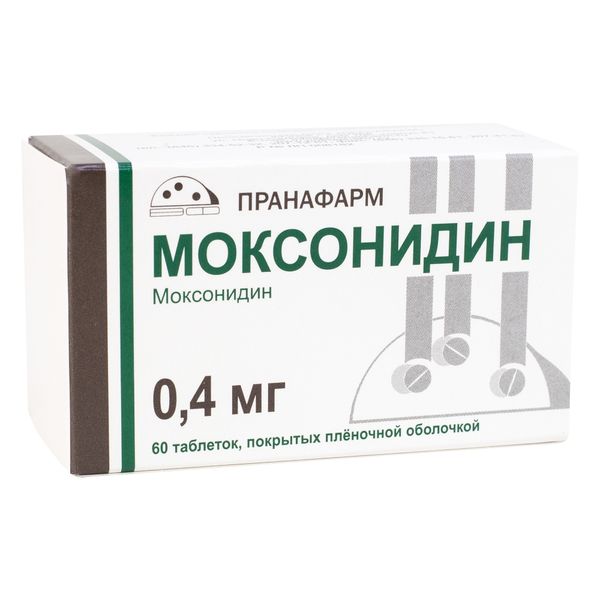Моксонидин таблетки п/о плен. 0,4мг 60шт моксонидин авексима таблетки п о плен 0 2мг 60шт