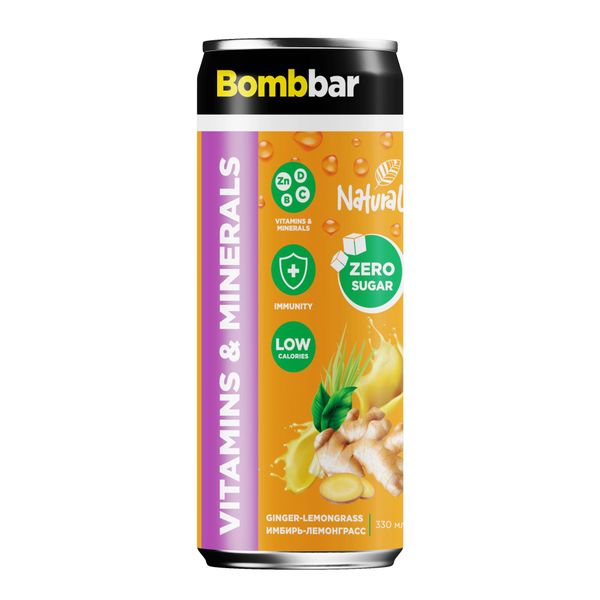 Лимонад газированный имбирь и лемонграсс Bombbar 330мл ООО ПК Натуральные напитки