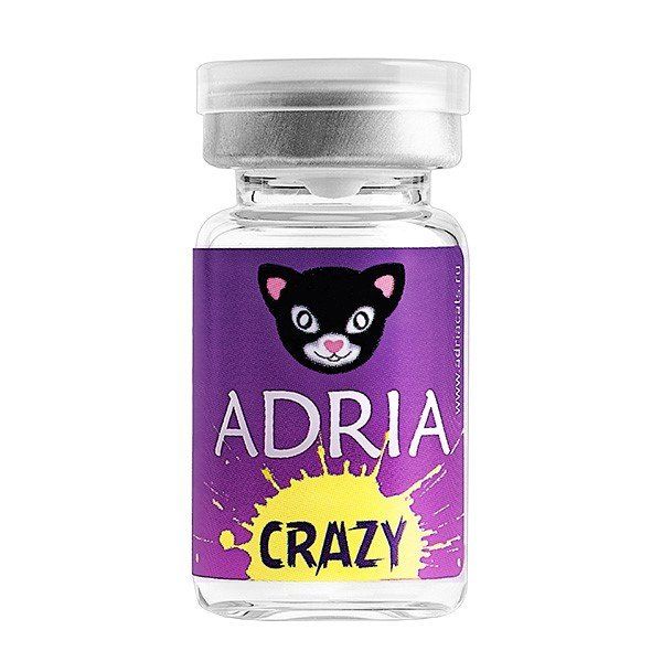 Купить Линзы контактные цветные Adria/Адриа Crazy vial (8.6/-0, 00) Black out 1шт, Interojo Inc., Южная Корея