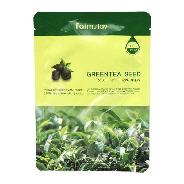 Маска для лица тканевая Visible difference green tea seed FarmStay 23мл