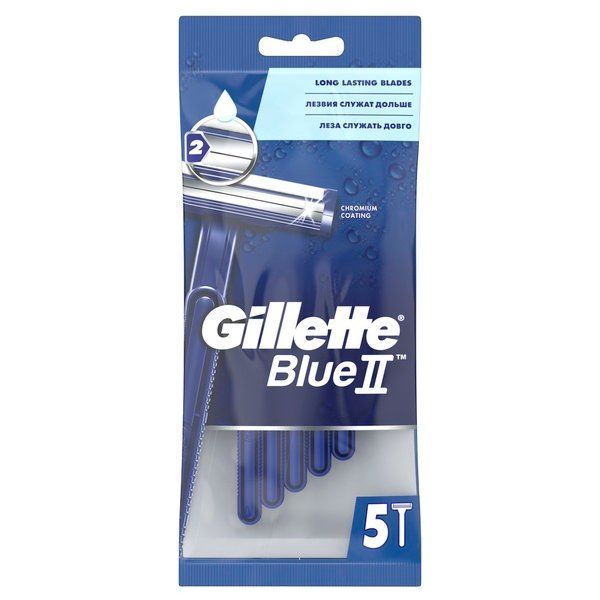 Одноразовые мужские бритвы Gillette (Жиллетт) Blue2, 5 шт. фото №2