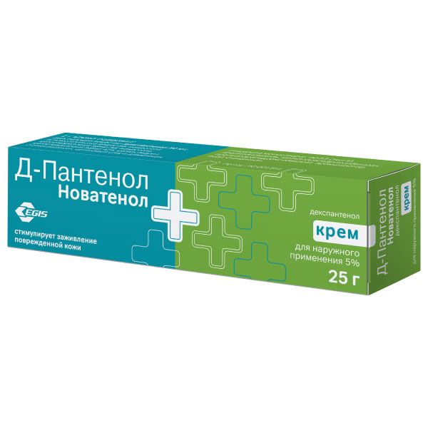 Д-Пантенол Новатенол крем для наружного применения 5% 25г
