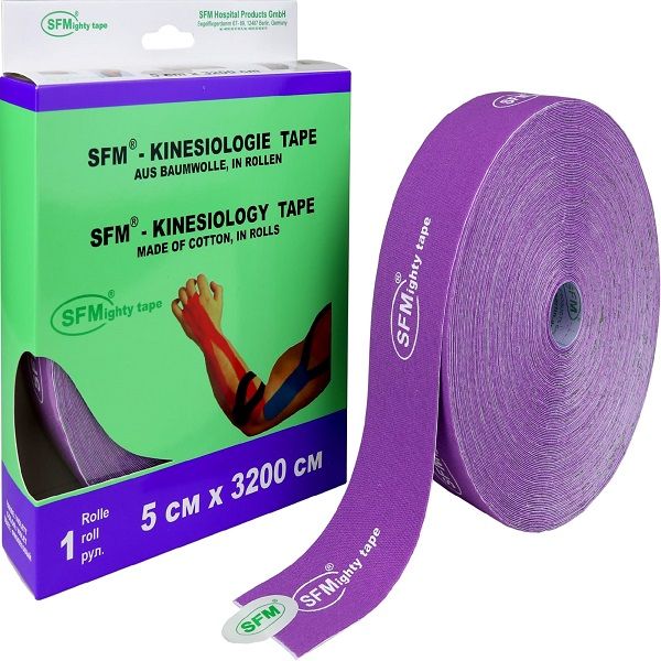 цена Тейп кинезиологический на хлопковой основе в рулоне фиолетовый SFM-Plaster 5см х 3200см