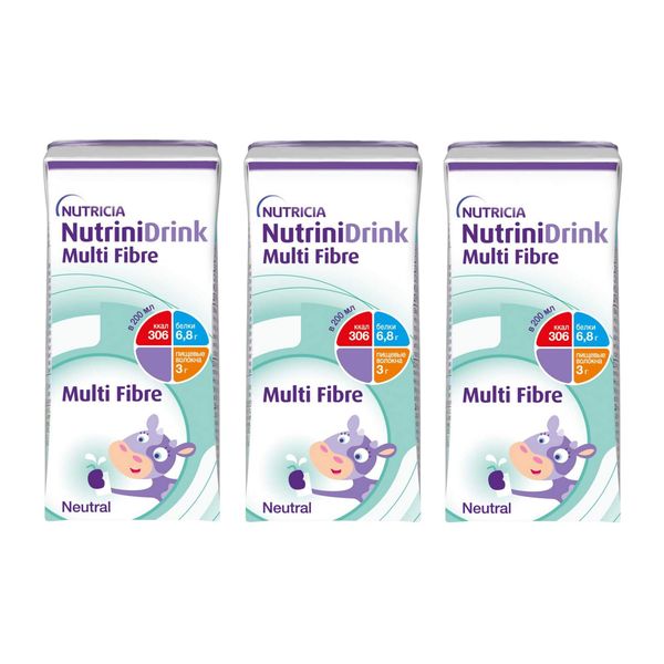 3Х Питание лечебное диет-е высококалорийное для детей старше 1 года с пищ. волокнами нейтральный вкус NutriniDrink/НутриниДринк 200мл