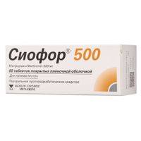 Сиофор 500 таблетки п/о плен. 500мг 60шт, миниатюра фото №3