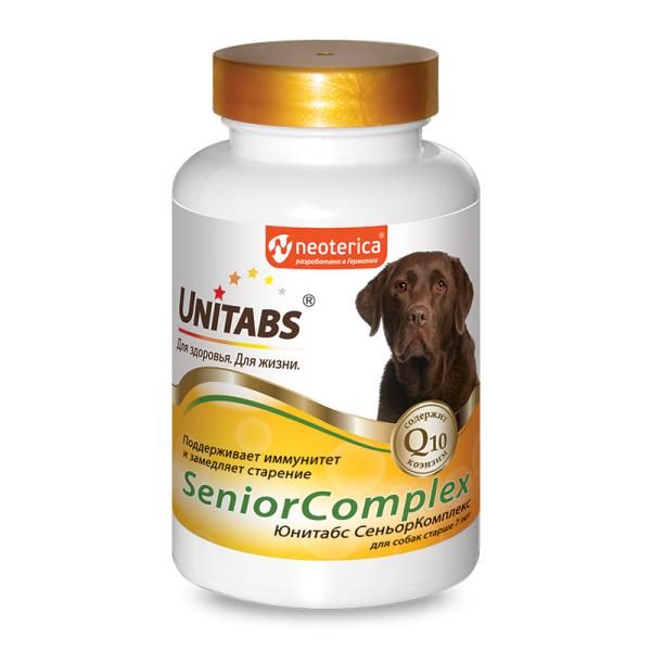 SeniorComplex с Q10 Unitabs таблетки для собак старше 7лет 100шт immunocomplex с q10 unitabs таблетки для маленьких собак 100шт