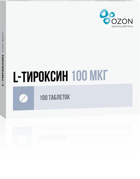 L-тироксин таблетки 100мкг 100шт l тироксин 50мкг берлин хеми таб 50