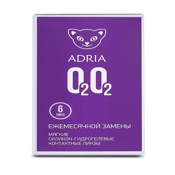 Купить Линзы контактные Adria/Адриа o2o2 (8.6/+6, 50) 6шт, Interojo Inc., Южная Корея