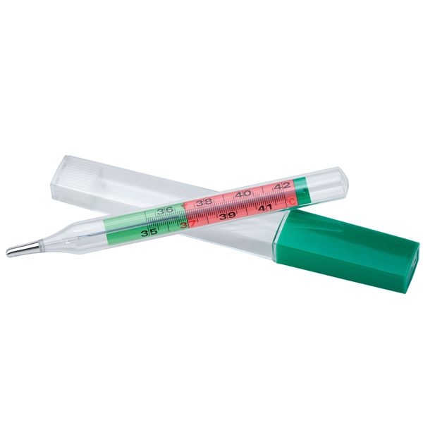 Термометр безртутный медицинский стеклянный с цветной шкалой в футляре Клинса фото №2