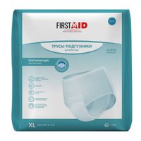 Подгузники-трусы для взрослых одноразовые впитывающие Super First Aid/Ферстэйд 10шт р.XL