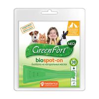 БиоКапли репеллентные для кошек, кроликов и собак до 10кг Green Fort neo 1мл