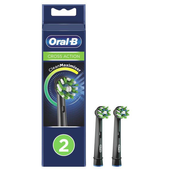 Насадка сменная для электрических зубных щеток черная CrossAction CleanMaximiser Oral-B/Орал-би 2шт сменная насадка для роликовой пилки scholl 8194302