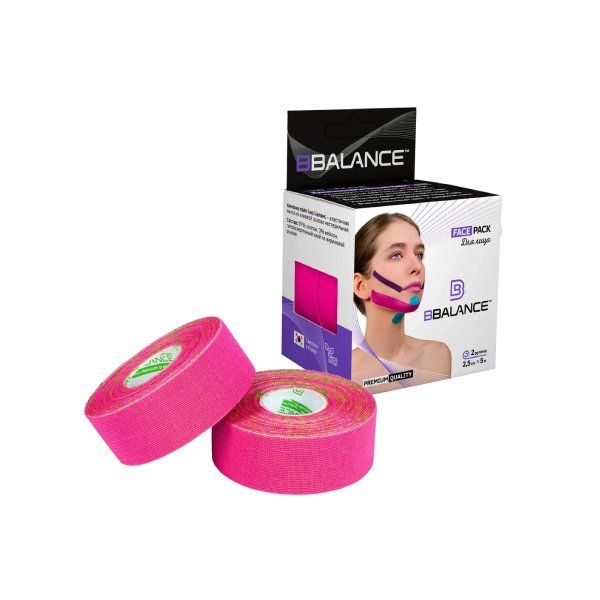 Кинезио-тейп Face Pack 2,5см розовый BBalance