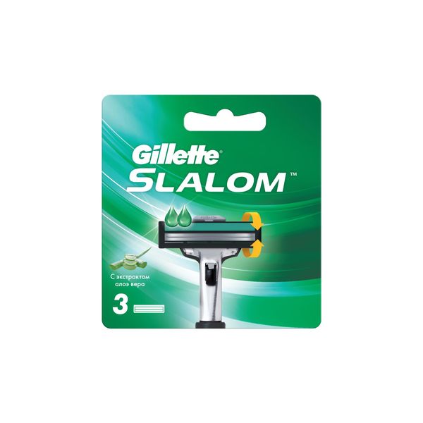 Кассеты сменные для безопасных бритв Slalom Gillette/Жиллетт 3шт сменные кассеты для бритв gillette slalom plus для мужчин 3 шт