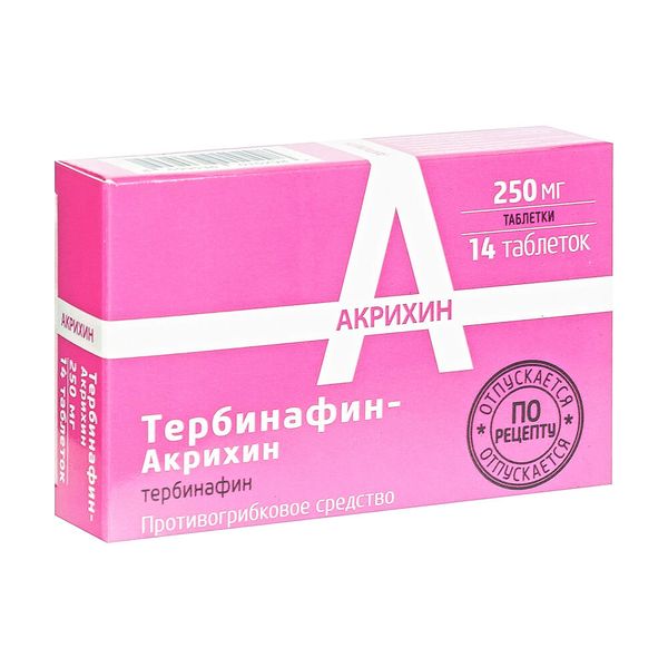 Тербинафин-Акрихин таблетки 250мг 14шт