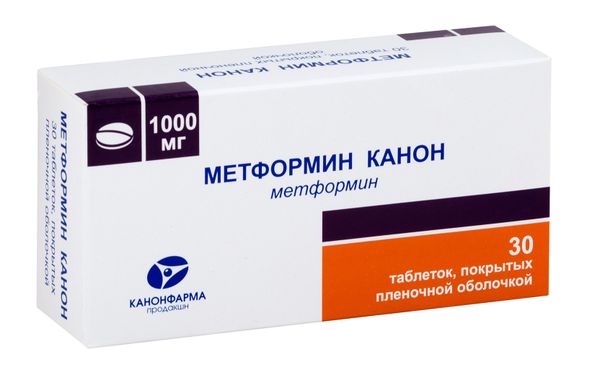 Метформин Канон таблетки п/о плен. 1000мг 30шт