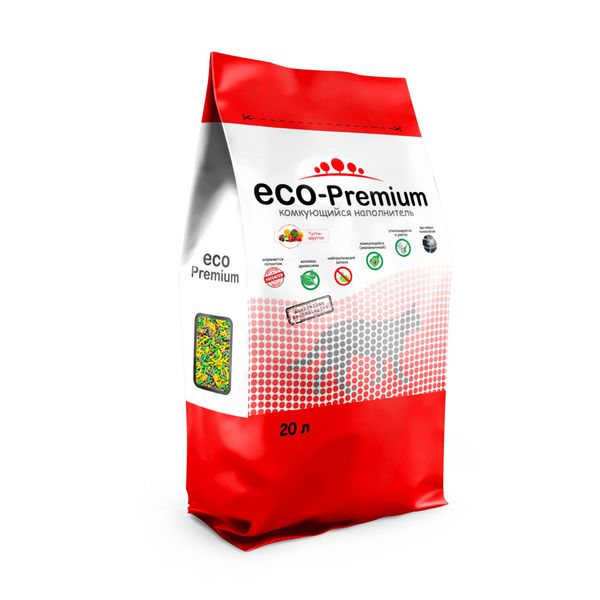 Наполнитель древесный ягоды тутти-фрутти ECO-Premium 7,6кг 20л наполнитель eco premium тутти фрутти древесный для кошачьего туалета 20 л