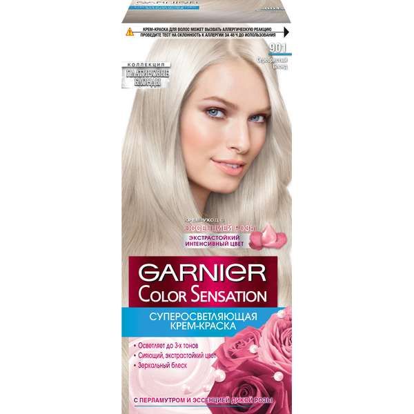 Краска для волос Серебристый блонд Color Sensation Garnier/Гарнье 110мл тон 901 фото №3