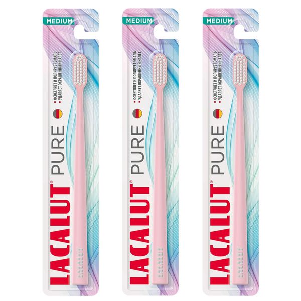 3Х Щетка зубная средней жесткости Pure Lacalut/Лакалют