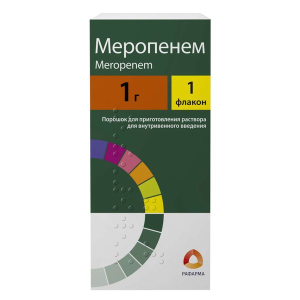Меропенем пор. пригот. р-ра в/в введ. 1г фото №3