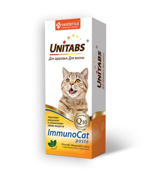 ImmunoCat Unitabs паста для кошек 120мл витаминизированная паста для котят кормящих и беременных кошек unitabs mama kitty 150 мл