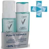 Набор для чувствительной кожи Vichy/Виши: Тоник Purete Thermale 200мл+Пенка придающая сияние фл. 150мл (VRU05069) миниатюра