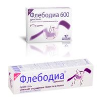 1X Крем-гель для ног Флебодиа 50мл + 1X Флебодиа 600 таблетки п/о плен. 30шт