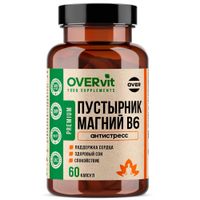 Пустырник+Магний+Витамин В6 OVERvit/ОВЕРвит капсулы 60шт миниатюра