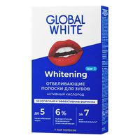 Полоски Global White (Глобал Вайт) отбеливающие для зубов с активным кислородом 7 пар миниатюра