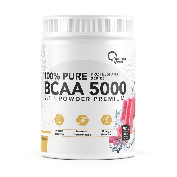 Аминокислоты БЦАА/BCAA 5000 Powder Жевательная резинка Optimum System/Оптимум систем 550г
