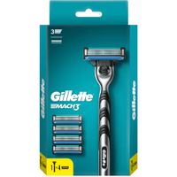Набор Gillette/Жиллетт: Бритва со сменной кассетой Mach3+Кассеты сменные Mach3 4шт