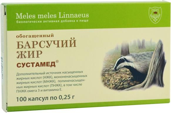 Барсучий жир обогащенный капсулы 250мг 100шт