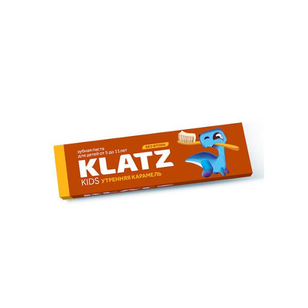 Паста зубная Утренняя карамель без фтора Klatz kids 48мл зубная паста для детей без фтора klatz kids morning caramel 40 мл