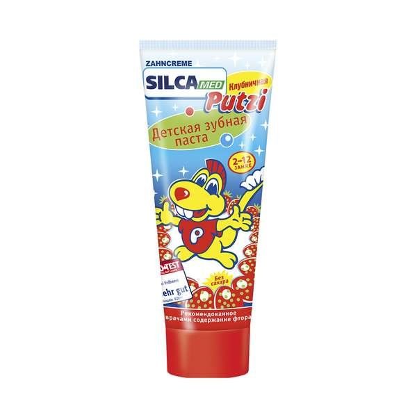 Зубная паста клубничная от 2 до 12л Silca Putzi Silcamed/Силкамед 75мл