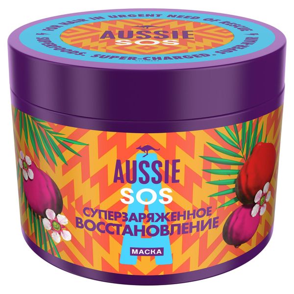 Маска для волос Суперзаряженное восстановление SOS Aussie/Осси банка 450мл aussie aussie маска для волос sos суперзаряженное восстановление