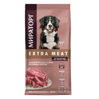 Корм сухой для взрослых собак крупных пород старше 1г с говядиной Black angus Extra Meat Мираторг 10кг