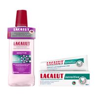 Ополаскиватель для полости рта антибактериальный Sensitive Lacalut/Лакалют 500мл + Паста зубная Sensitive Lacalut/Лакалют 90г