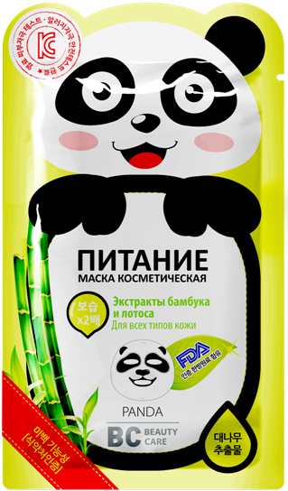 Маска тканевая для лица питательная Panda BC Beauty Care/Бьюти Кеа 25мл маска увлажняющая с экстрактом алоэ bc beauty care бьюти кеа 26мл